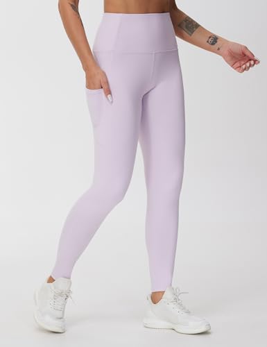 Image of THE GYM PEOPLE Thick High Waist Yoga Pants with Pockets, Tummy Control Workout Running Yoga Leggings for Women