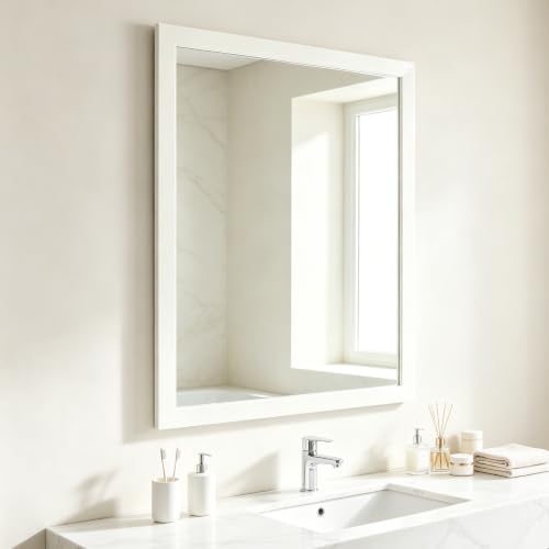 Image of Bathroom Mirror for Over Sink 36x24 Inch Rectangular Wall Mirror, White