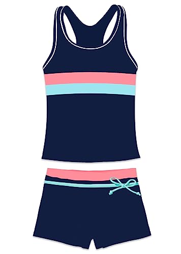 Image of Little Girls' Summer Swimwear Two Piece Boyshort Tankini Kids Swimsuit