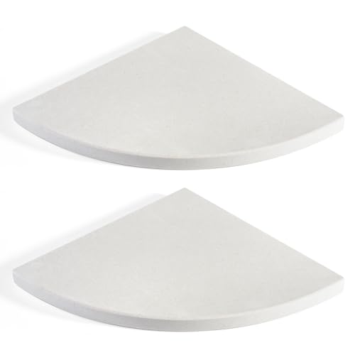 Koville 2 Pcs Wall Mounted White Marble Corner Shower Shelf