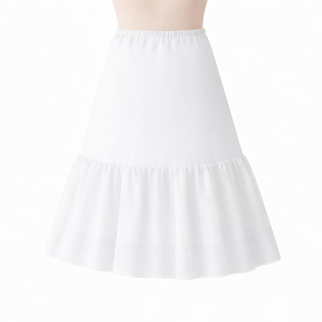 White Cancan Skirt, Ruffled Petticoat Underskirt 38 Length 40 Waist-picture-26