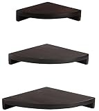 Lawei Set of 3 Wood Corner Shelf Wall Mount, Solid Wood Floating Corner Shelves Wall Hanging Corner