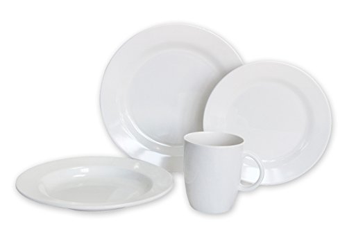 Norestar Non-Skid 16-Piece Melamine Dishware Set for Boat/RV: Bowls, Plates, Mugs. Ideal as