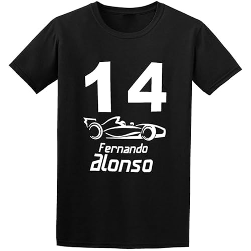 TAOKEBEAR Fernando Alonso Ft Fernando Alonso 14 Formula Unisex 100% Cotton Short-Sleeve T-Shirts Black XXL