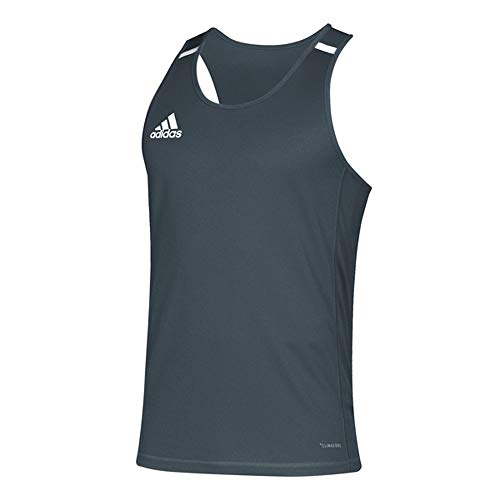 adidas Team 19 Singlet - Men's Track and Field L Grey/White
