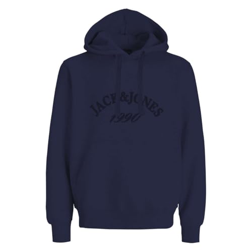 JACK & JONES Jorbleecker Branding Sudadera con Capucha BF, Ocean Cavern, S