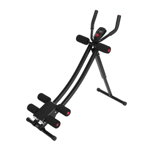 Loobiiny Entrenador abdominal plegable, dispositivo de entrenamiento abdominal para el hogar, capacidad de peso de 200 kg, tres niveles ajustables, entrenador abdominal con pantalla LED, dispositivo