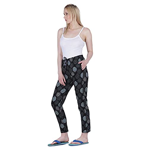 Image of Women's Cotton Printed Night Pyjama with Two Pockets