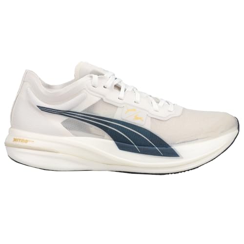 PUMA Womens Tracksmith X Deviate Nitro Elite Racer Running Sneakers Shoes - Off White