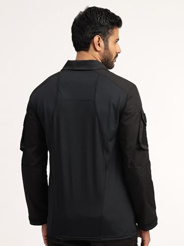 Image of MOUNTMILLER Mens Full Sleeve Ripstop Tactical Polo T-Shirt | UV Protective| Ideal for Hiking & Trekking, Outdoor
