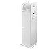 SoBuy® FRG135-W - Mobiletto porta rotolo della carta igienica con spazio per lo scopino per WC, in legno, colore: Bianco