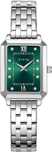 FIYTA Women's Bracelet Watch, Stainless Steel, Synthetic Sapphire Crystal, Classic Rectangle Case, 2-Hand, 30M Water Resistance, 21MM Quartz