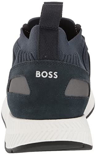 BOSS Men's Mesh Mix Running Sneakers, Sky Captain Navy, 93