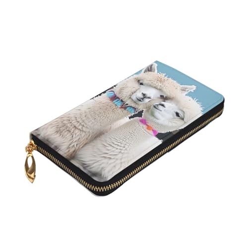 Cute Alpacas Printed Long Wallet for Women Men Cute PU Leather Wallet with Coin Purse and Credit Card Holder3