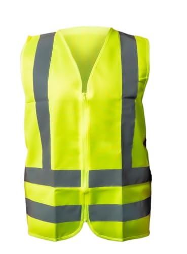 Colete Refletivo Amarelo Fluorescente Super Safety Sem Bolso Com Zíper HI-VIS - XG