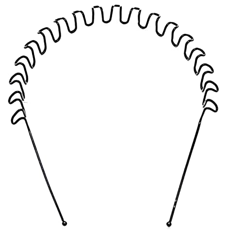 Aegean-Men Headbands Women Hair Bands, Unisex Black Wavy, Daily Outdoor Sports Headbands, Fashion Simple Elastic Non Slip Hair Accessories (2 Qty)