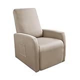 GOSTADY Recliner Chair Covers 4 Pieces Waterproof Small Recliner Sofa Slipcover Stretch Recliner Slipcover for Lazyboy Recliner Chair with Storage Pocket Furniture Protector for Living Room，Mocha