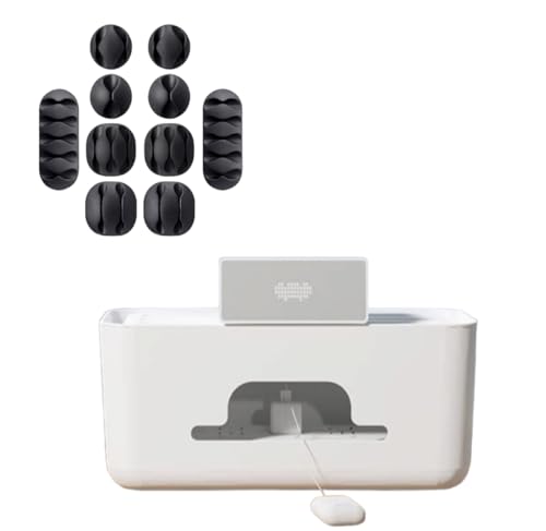 Image of Cable Management Box - 10 pcs, Cable Organizer for Desk, Wire Organizer for Table, Cable Box, Wire Box, Cable Management Box Organizer, Wire Bin for Home & Office