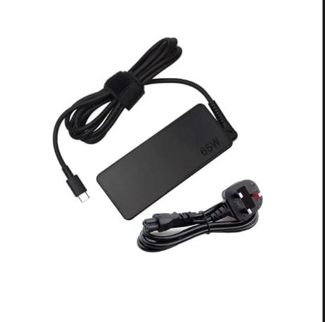 65W USB-C Laptop Charger with 2.7m Cable, Grey, Multiple Power Outputs, Compact Rectangular Design, Universal Compatibility