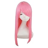 [富士達] ウィッグ コスプレ フルウィッグ アマビエ ロング ウイッグ ストレート ピンク 赤髪 自然 さらさら 耐熱 かつら ウイッグ セミロング ネット 付き LML60-T2311