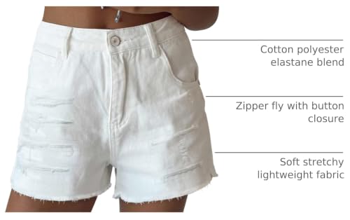 Image of CHICZONE Womens Mid-High Waisted Stretchy Denim Jean Shorts