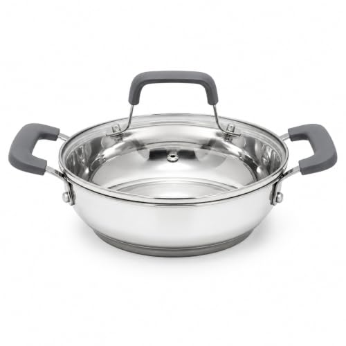 Image of Vinod Tivoli Stainless Steel Kadai with Glass Lid 26 cm - 3.6 litres