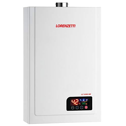Aquecedor de Água a Gás LZ 2300DE GN 23 Litros/Min. Digital Branco Bivolt Lorenzetti