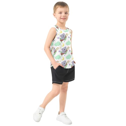 Koala Stars Moon Boys Tank Tops Toddler Boys' Assorted Sleeveless Tank Tops for Boy,3T4