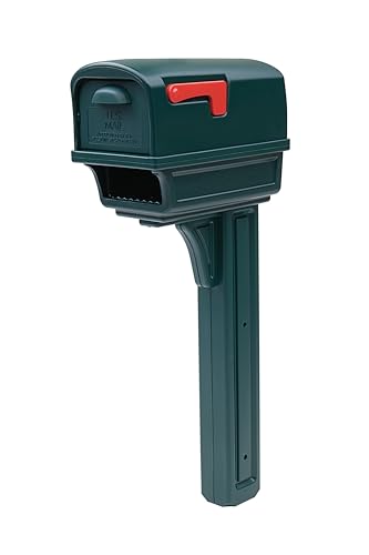 Architectural Mailboxes Gentry Plastic, Dual Access, Mailbox and Post Kit, GGC1G00AM, Green, Large Capacity