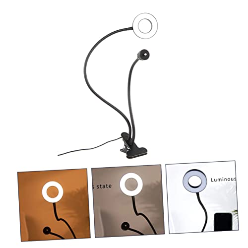 Aro de luz de clip para escritorio y lecturas cómodas en tablet con soporte de metal 5