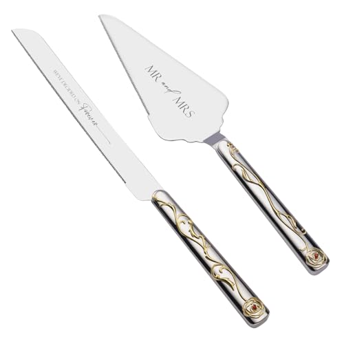 AW BRIDAL Wedding Cake Knife and Server Set, Vintage Cake Cutting...