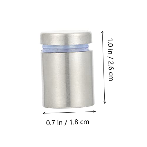 Image of Unomor 20pcs Advertising Pin Screws Hanging Sign Standoffs Hardware Wall Advertising Screw Nails Advertising Nail Picture Glass Nail Glass Standoff Nails Stainless Steel Silver