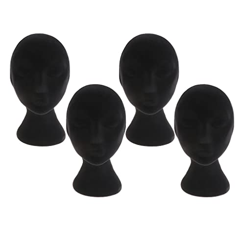 TOOYFUL 4x Espuma Feminina Manequim Fantoche Cabeça Modelo Perucas óculos