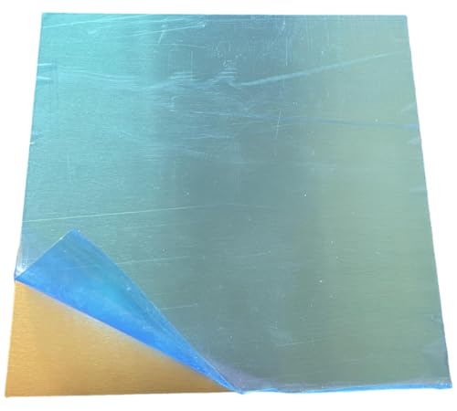 1Pcs Brass Sheet Metal Sheets Plates Thickness 2mm,100mm x100mm, No Scratches, Film Attached Brass Plates for Repairs, Electrical