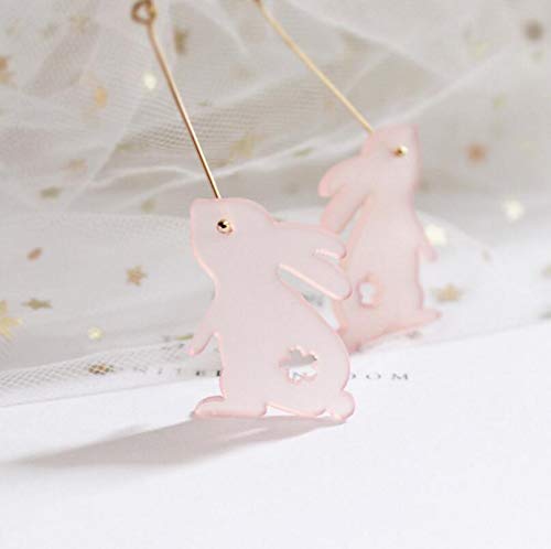 Pingyongchang Cute Animals Rabbit Bunny Acrylic Dangle Drop Harajuku Lightweight Earrings for Girls Women Easter Jewelry Birthday Gift - Image 5