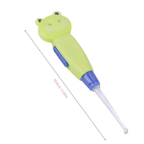 Adorable Cartoon Earpick Tool with LED Flashlight for Clear View for Kids Green ABS Material (#4)