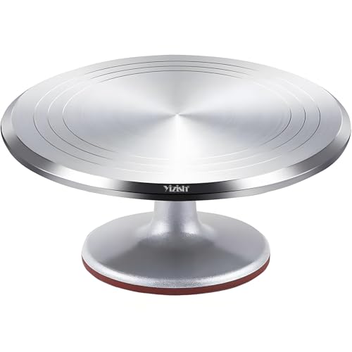 Yizish Tortenplatte Drehbar Aluminiumlegierung, 12-Zoll-Tortenständer...