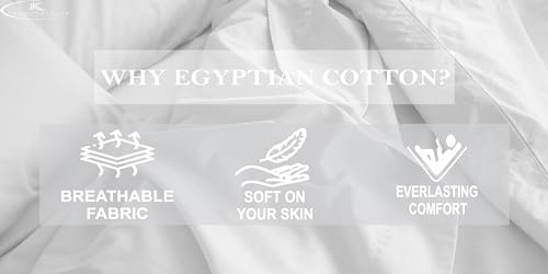 Image of Queen Bedsheet 100% Egyptian Cotton - 400 Thread Count Sheet Set - Includes 1 Flat Sheet & 2 Pillowcases - Durable, Breathable, Luxury Feel, Hotel Style - White Solid