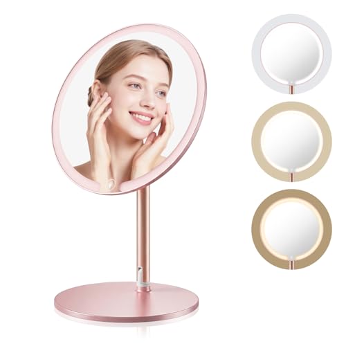 Espejo de Maquillaje Redondo con Luz Recargable