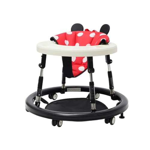 JICOMUSシンプルウォーカー ラウンド ベビーウォーカー 折りたたみウォーカー ブラック (ミニー)