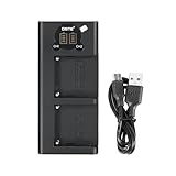 DSTE NP-F550 NP-F750 NP-F970 NP-FM Dual USB Ladegerät mit LCD-Display Kompatibel für Sony NP-FM55H NP-FM50 NP-FM30 NP-FM51 NP-QM51 - Versorgung über USB-Kabel vom Typ C zum USB-A 2.0-Stecker
