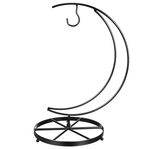 VICASKY Elegant Metal Banana Hanger Stand for Kitchen Countertop with Upright Hook Multi-functional Fruit Display Organizer Space-saving Holder for Hanging Fruits and Ornaments Clean