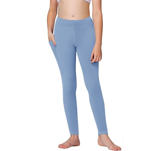 Leggings atléticos para niñas, pantalones de yoga, para bailar, correr, yoga, leggings acampanados de cintura alta, pantalones de entrenamiento, mallas de baile activo con bolsillos, ropa casual de