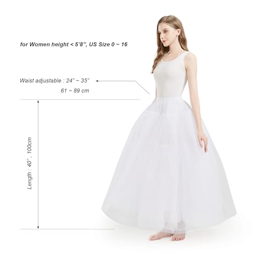 Women's A-line Hoopless Petticoat Crinoline Underskirt Slips Wedding Accessories YPT3003