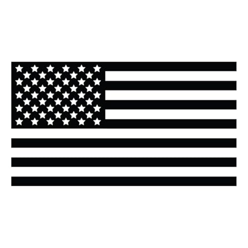 Image of American Flag Vinyl Decal USA Tactical Military Patriotic Subdued (Black) (Set of 2) Premium Waterproof Vinyl Decal Stickers for Car Truck RV Helmet Bumper Window Laptop Rearview Mirror