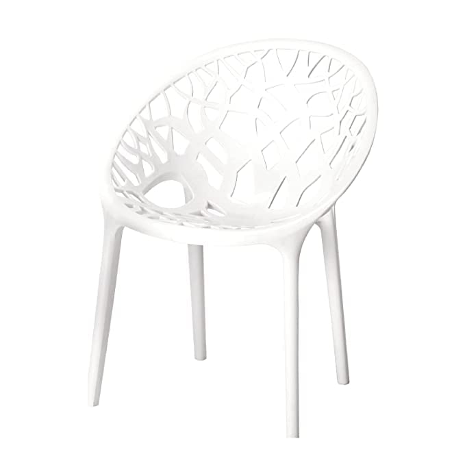 Image of SkyGlamour Crystal PP Designer Plastic Chair for Home, Living Room, Garden, Balcony | Indoor&Outdoor Use | Crystal Plastic Chair | (Color: White; Set of 1 Chair