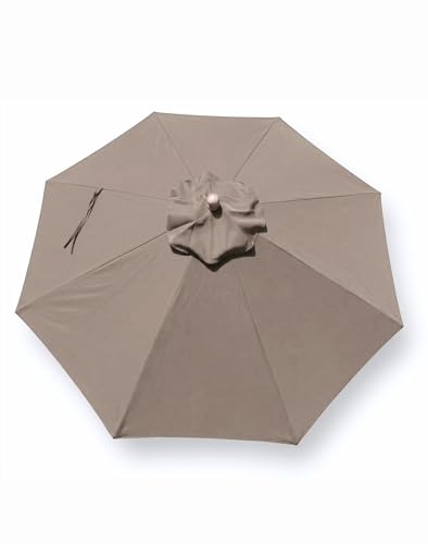 Formosa Covers 11 ft 8 Rib Market Patio Umbrella Replacement Canopy - Taupe