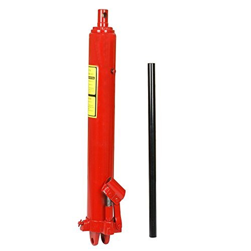 Picker Pump Hydraulic Long Ram Jack with Single Piston Pump and Clevis Base Fit for Garage Shop Cranes Engine Hoists All Terrain Vehicle 8 Ton (16,000 lb) Capacity with Manual Handle Red
