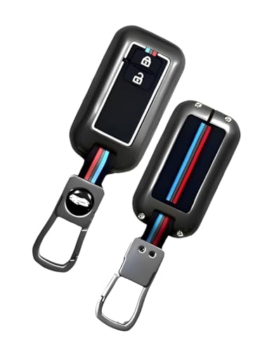 Image of BKN Luxury Metal Soft Car Key Cover Shell with Keychain Compatible with Suzuki Baleno, Grand Vitara, XL6, Swift, Brezza, Ertiga, Dzire, Fronx, Urban Cruiser, Glanza (2 Button Key)