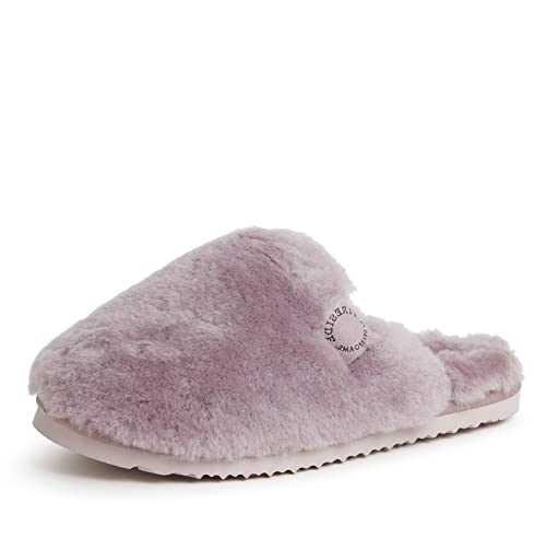 Fireside by Dearfoams Women's Shelly Beach All Over Shearling Easy On/Off Scuff Slipper, Frosted Plum, 8